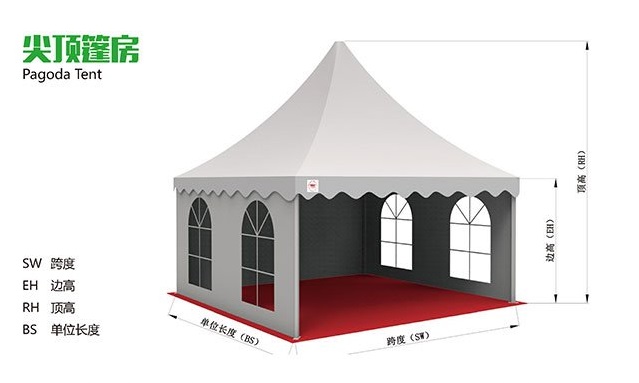 尖頂活動(dòng)展覽篷房規(guī)格
